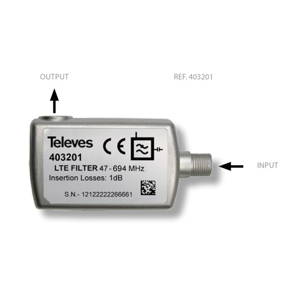 403201 _ LTE700 filtr 47-694 MHz, F-konektor