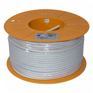 413910_ LSFH B2ca koax. kabel, ClassA++, 6,9mm, bílý, PVC, vnitř. vodič 1,05mm Cu, opletení Cu, 100m