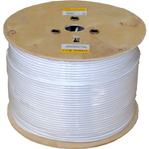 413912_ LSFH B2ca koax. kabel, ClassA++, 6,9mm, bílý, PVC, vnitř. vodič 1,05mm Cu, opletení Cu, 500m