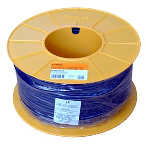 414002_ LSFH Dca koax. kabel, ClassA+, 6,7mm, bílý, PVC, vnitř. vodič 1,02mm Cu, opletení Cu, 100m