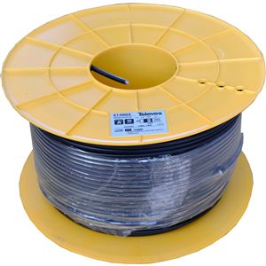 414003_ LSFH Dca koax. kabel, ClassA+, 6,7mm, bílý, PVC, vnitř. vodič 1,02mm Cu, opletení Cu, 250m
