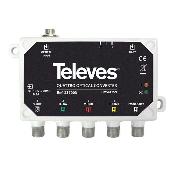 KIT optické LNB_ 1x237412 ( kit širokopásmové LNB + optickývysílač) + 5x 237003 (opt.quatro) 