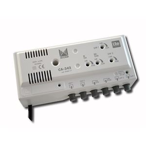 CA-342_ 4 vstupy UHF-UHF-BIII-BI/FM, 2 výstupy, G=30/20 dB, reg., LTE kompaktibilní