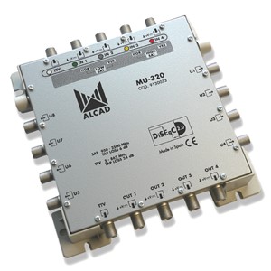 MU-320_ multipřepínač kaskadový, 5 vstupů/výstupů, 8 odbočení