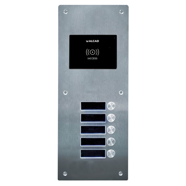 PTS-64205_ rozšiřující vstupní panel ALOI,5 jednostraných tlačítek, active view, systém 2v