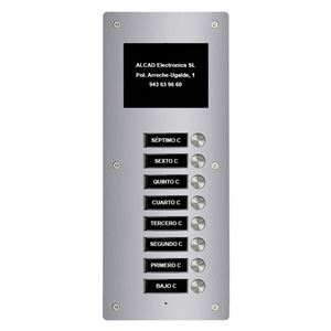 PTS-64208_ rozšiřující vstupní panel ALOI,8 jednostraných tlačítek, active view, systém 2v