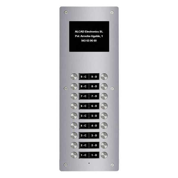 PTD-64209_ rozšiřující vstupní panel ALOI,9 oboustranných tlačítek, active view, systém 2v