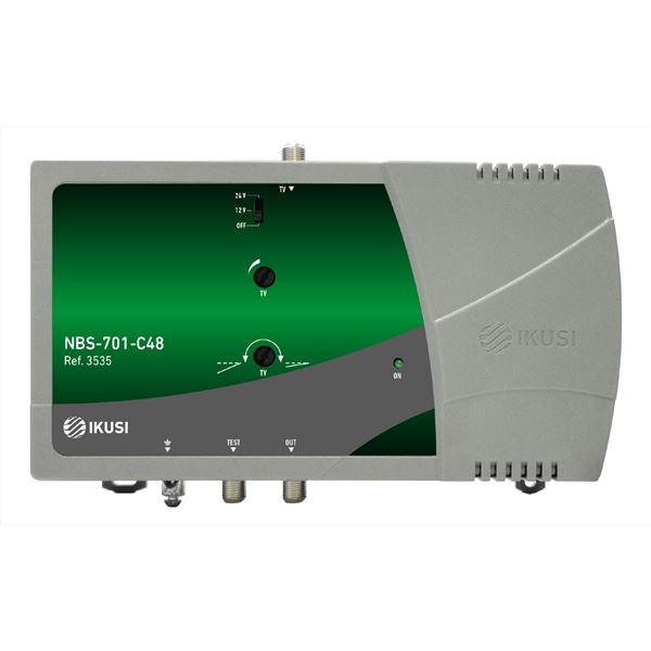 r_NBS-701-C48_ zesilovač, 1 vstup 47-694 MHz, 115 dBµV, LTE700
